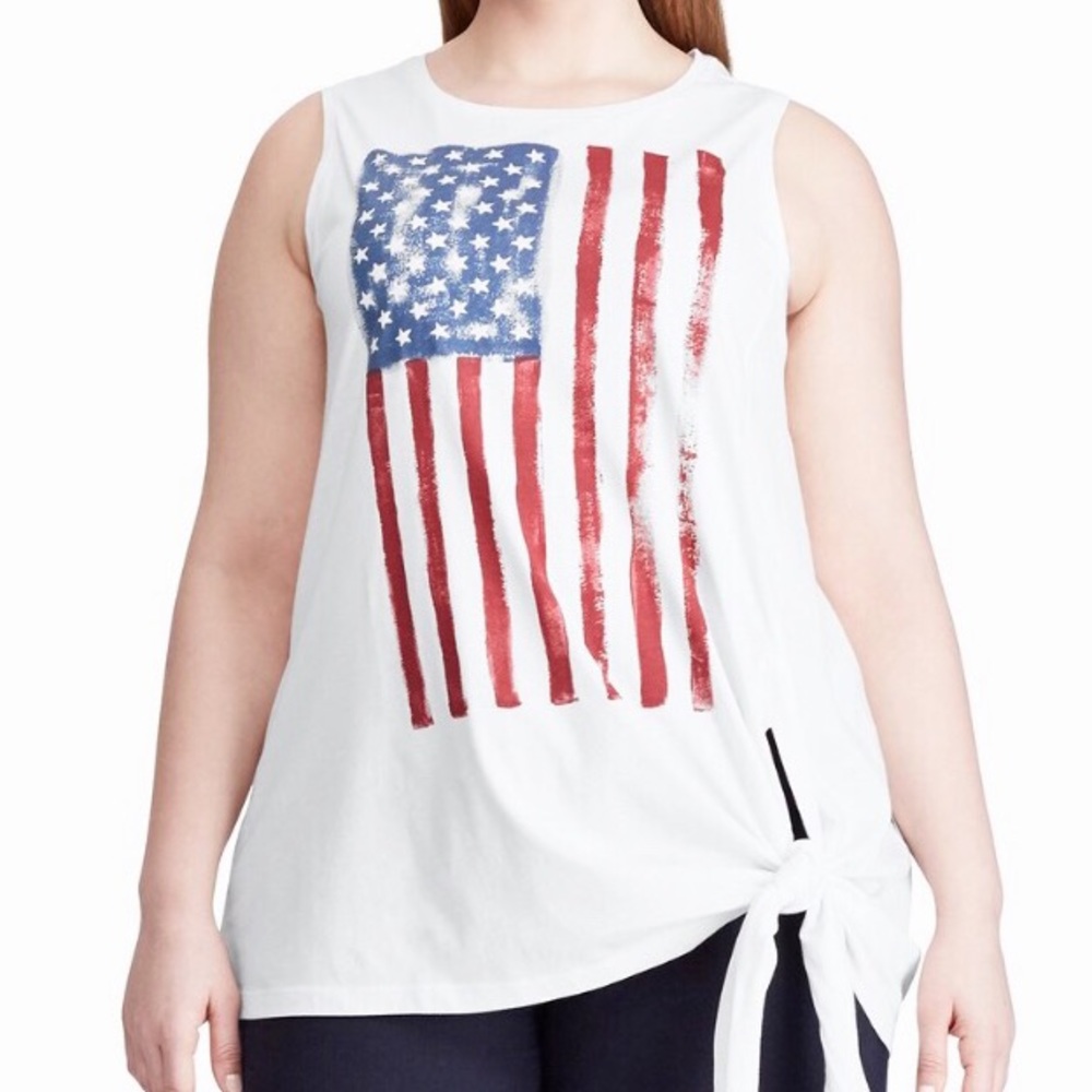 Chaps Patriotic Americana Side Tie Top ❤️💙